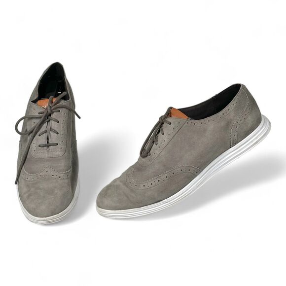 Oxford Shoes - Cole Haan Misha Grand OS Women 10B Gray Suede Oxford II Shoes W05167 Wingtip